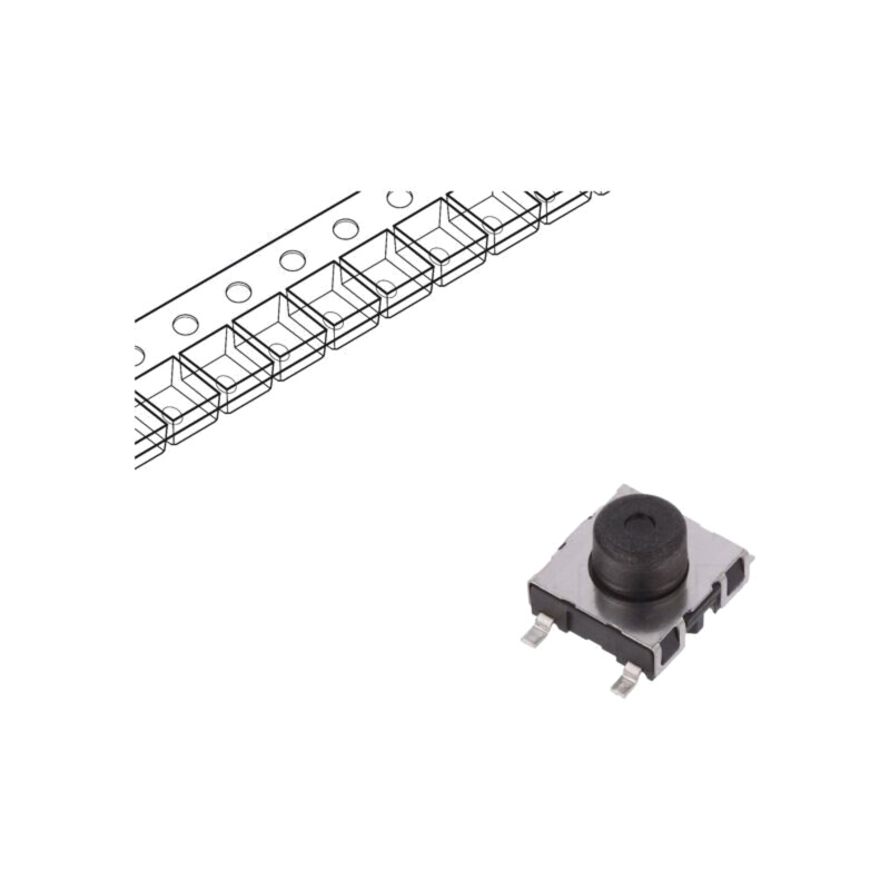 Microîntrerupător TACT; SPST-NO; Poz: 2; 0,05A/42VDC; SMT; fără Microîntrerupător TACT; SPST-NO; Poz: 2; 0,05A/42VDC; SMT; fără