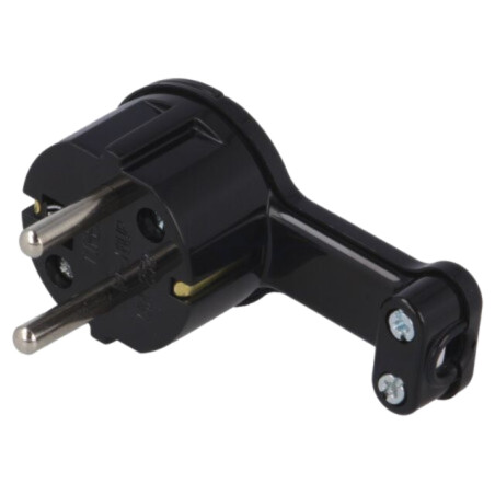 Conector: alimentare AC; tată; mufă; 2P+PE; 250VAC; 16A; neagră