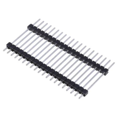 Conector: şiruri pini; şir pini; tată; PIN: 20; cu 2 nivele; drept
