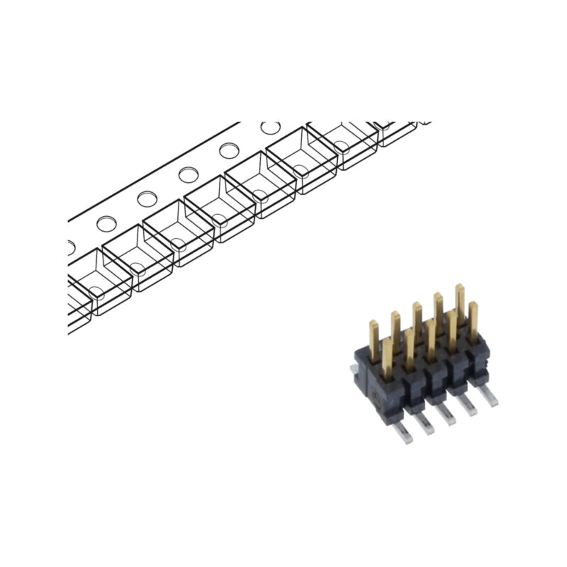 Conector: şiruri pini; tată; PIN: 10; 1,27mm; aurit; SMT; soclu; rolă Conector: şiruri pini; tată; PIN: 10; 1,27mm; aurit; SMT; soclu; rolă