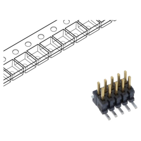 Conector: şiruri pini; tată; PIN: 10; 1,27mm; aurit; SMT; soclu; rolă