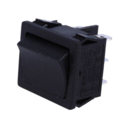 ROCKER; DPDT; Poz: 2; ON-ON; 6A/250VAC; neagră; fără; R13-33-AC; 50mΩ