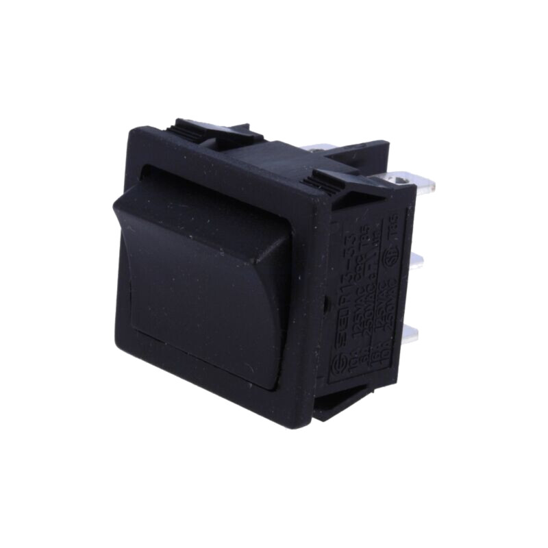 ROCKER; DPDT; Poz: 2; ON-ON; 6A/250VAC; neagră; fără; R13-33-AC; 50mΩ