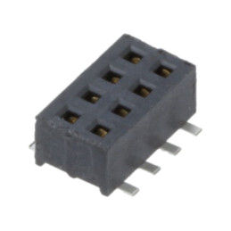 Conector: şiruri pini; mamă; PIN: 8; 1,27mm; gold flash; SMT; soclu