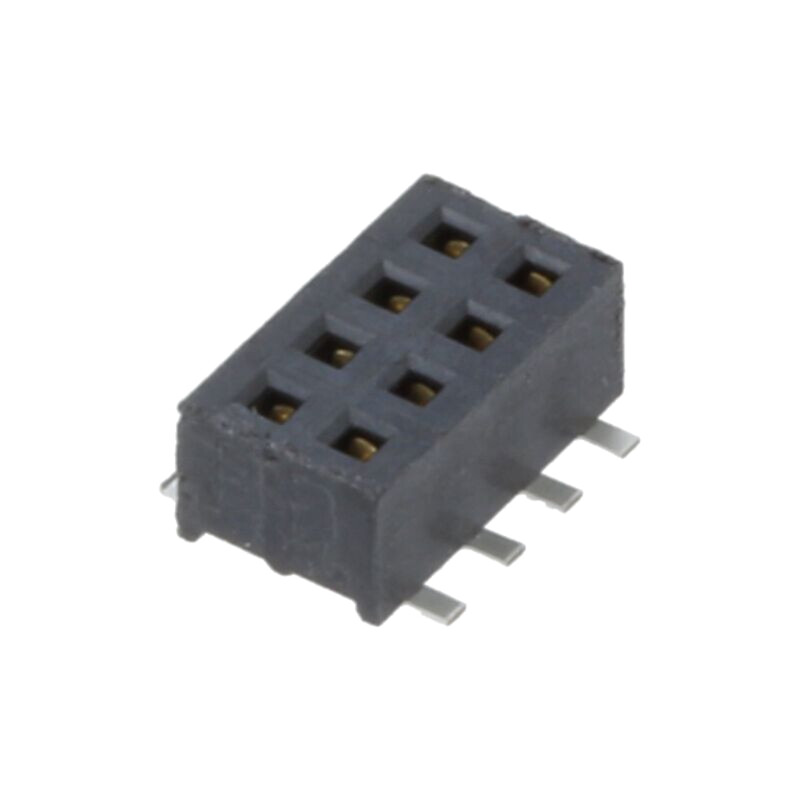 Conector: şiruri pini; mamă; PIN: 8; 1,27mm; gold flash; SMT; soclu Conector: şiruri pini; mamă; PIN: 8; 1,27mm; gold flash; SMT; soclu