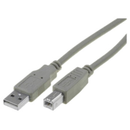 Cablu; USB 2.0; USB A mufă,USB B mufă; nichelat; 1,5m; gri; PVC