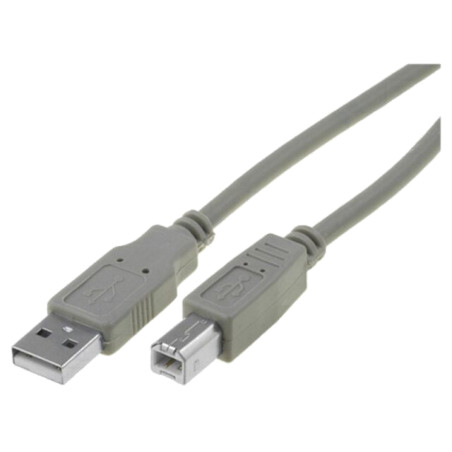 Cablu; USB 2.0; USB A mufă,USB B mufă; nichelat; 1,5m; gri; PVC