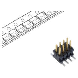 Conector: şiruri pini; tată; PIN: 8; 1,27mm; aurit; SMT; soclu; rolă