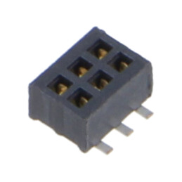 Conector: şiruri pini; mamă; PIN: 6; 1,27mm; gold flash; SMT; soclu