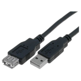 Cablu; USB 2.0; USB A soclu,USB A mufă; nichelat; 1,8m; negru; PVC
