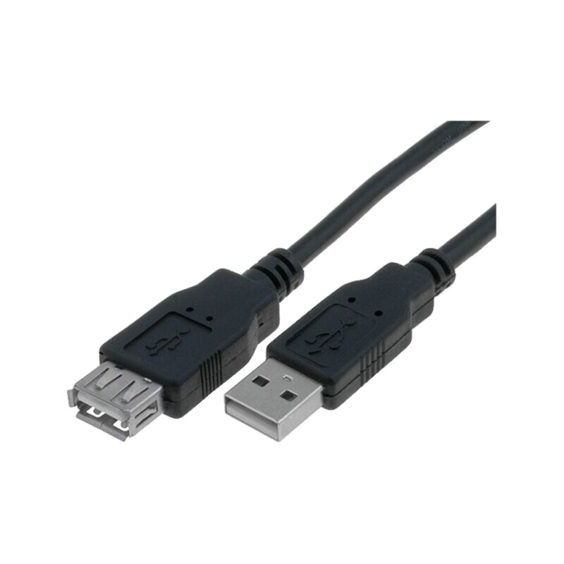 Cablu; USB 2.0; USB A soclu,USB A mufă; nichelat; 1,8m; negru; PVC Cablu; USB 2.0; USB A soclu,USB A mufă; nichelat; 1,8m; negru; PVC
