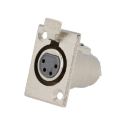 Conector: XLR; soclu; mamă; PIN: 4; lipire; standard XLR