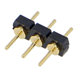 Conector: şiruri pini; tată; PIN: 3; 2,54mm; aurit; THT; şir pini