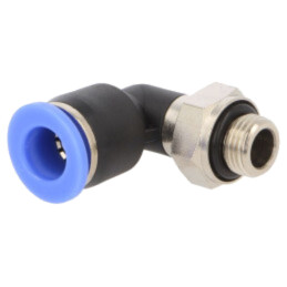 Racord push-in; în unghi de 90°,rotativă; -0,95÷15bar; 0÷60°C