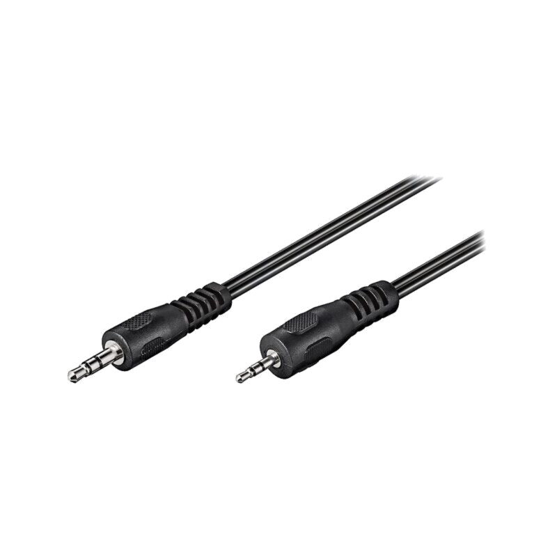 Cablu; Jack 2,5mm 3pin mufă,Jack 3,5mm 3pin mufă; 2m; negru