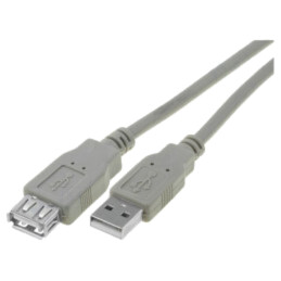 Cablu; USB 2.0; USB A soclu,USB A mufă; nichelat; 1,5m; gri; PVC