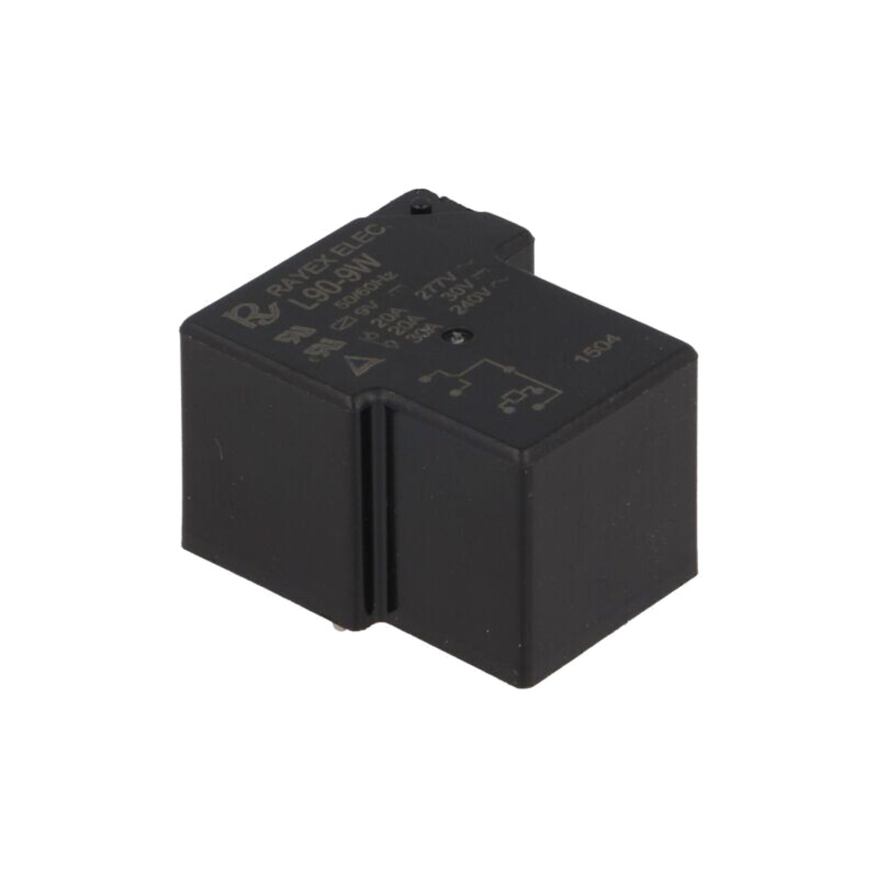 Releu: electromagnetic; SPDT; Ubobină: 9VDC; 30A; L90; PCB; 900mW Releu: electromagnetic; SPDT; Ubobină: 9VDC; 30A; L90; PCB; 900mW