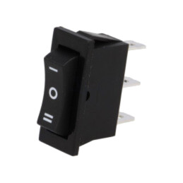 ROCKER; SP3T; Poz: 3; (ON)-OFF-(ON); 10A/250VAC; neagră; fără; 50mΩ