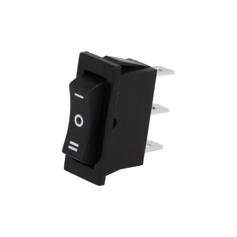 ROCKER; SP3T; Poz: 3; (ON)-OFF-(ON); 10A/250VAC; neagră; fără; 50mΩ ROCKER; SP3T; Poz: 3; (ON)-OFF-(ON); 10A/250VAC; neagră; fără; 50mΩ