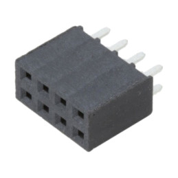 Conector: şiruri pini; mamă; PIN: 8; 2,54mm; gold flash; THT; soclu