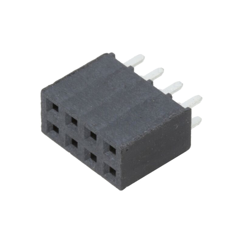 Conector: şiruri pini; mamă; PIN: 8; 2,54mm; gold flash; THT; soclu Conector: şiruri pini; mamă; PIN: 8; 2,54mm; gold flash; THT; soclu
