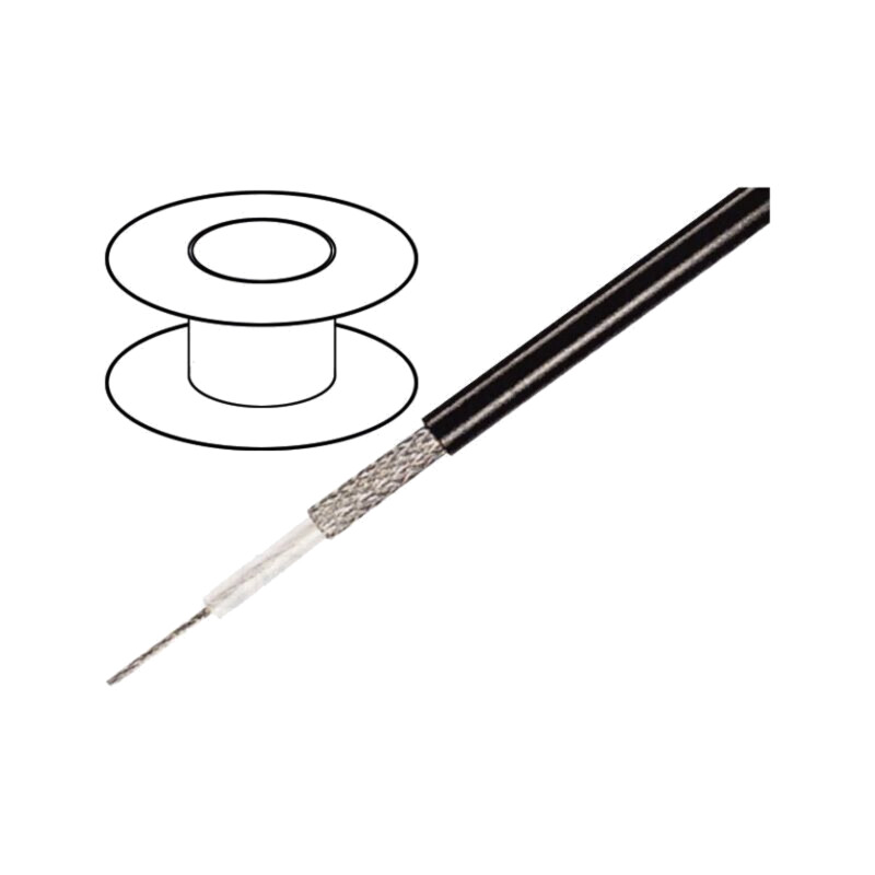 Cablu: cablu pentru microfon; 1x0,35mm2; negru; cositorit,OFC Cablu: cablu pentru microfon; 1x0,35mm2; negru; cositorit,OFC