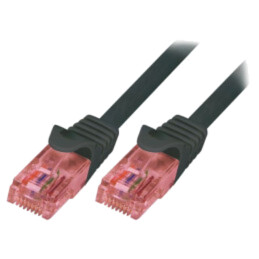 Patch cord; U/UTP; 6; litat; Cu; LSZH; negru; 0,5m; 26AWG