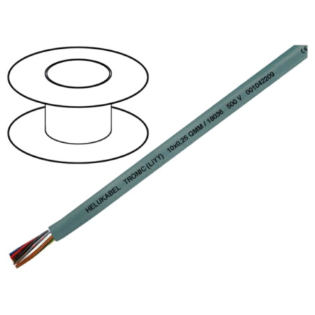 Cablu; LiYY; 3x1,5mm2; neecranat; 500V; Cu; litat; gri; Clasa: 5