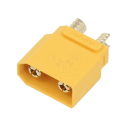 Conector: alimentare DC; soclu; XT90; tată; PIN: 2; pentru PCB; THT