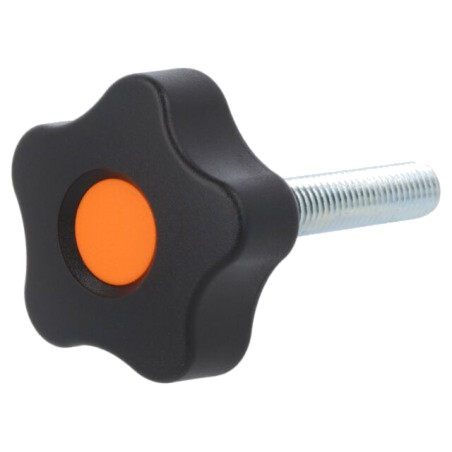 Buton de reglare; Ø: 40mm; Filet ext: M8; 40mm; H: 27mm