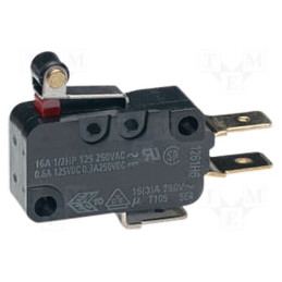 Microîntrerupător SNAP ACTION; 16A/250VAC; 10A/30VDC; SPDT; D3V