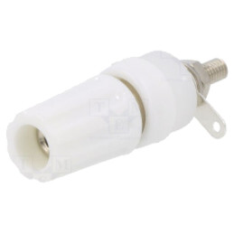 Conector: banană 4mm; soclu; 15A; 250VDC; L: 45mm; albă; nichelat