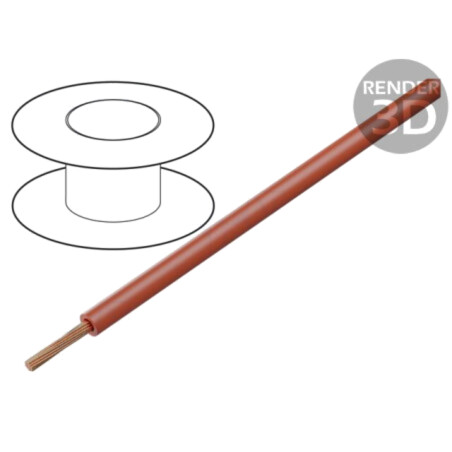 Cablu; FlexiPlast-2V; 1x0,25mm2; litat; Cu; roşu; 1kV; 6A; -30÷90°C