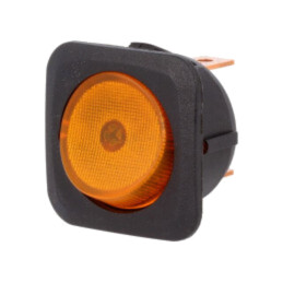ROCKER; SPST; Poz: 2; ON-OFF; 25A/12VDC; galbenă; lampă cu neon