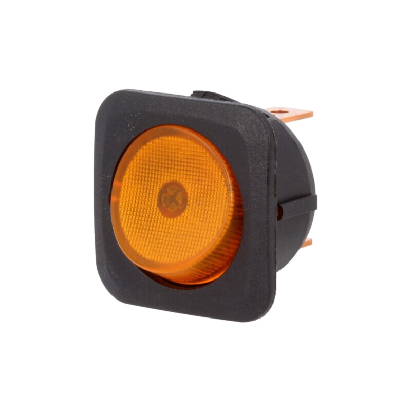 ROCKER; SPST; Poz: 2; ON-OFF; 25A/12VDC; galbenă; lampă cu neon