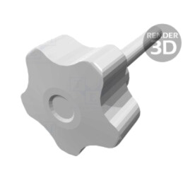 Buton de reglare; Ø: 32mm; Filet ext: M6; 40mm; H: 23mm; Capac: negru