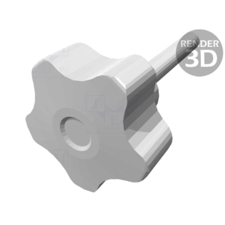 Buton de reglare; Ø: 32mm; Filet ext: M6; 40mm; H: 23mm; Capac: negru