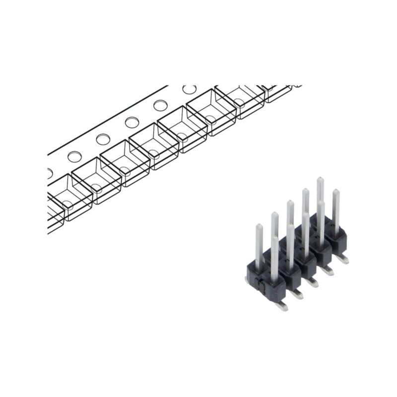 Conector: şiruri pini; tată; PIN: 10; 2,54mm; cositorit; SMT Conector: şiruri pini; tată; PIN: 10; 2,54mm; cositorit; SMT