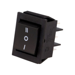 ROCKER; DP3T; Poz: 3; ON-OFF-ON; 15A/250VAC; neagră; fără; 35mΩ