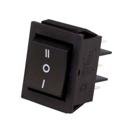 ROCKER; DP3T; Poz: 3; ON-OFF-ON; 15A/250VAC; neagră; fără; 35mΩ