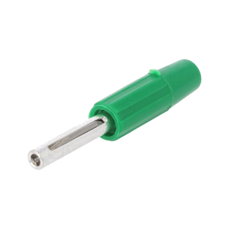 Conector: banană 4mm; mufă; 10A; 60VDC; verde; neizolat; pe cablu Conector: banană 4mm; mufă; 10A; 60VDC; verde; neizolat; pe cablu