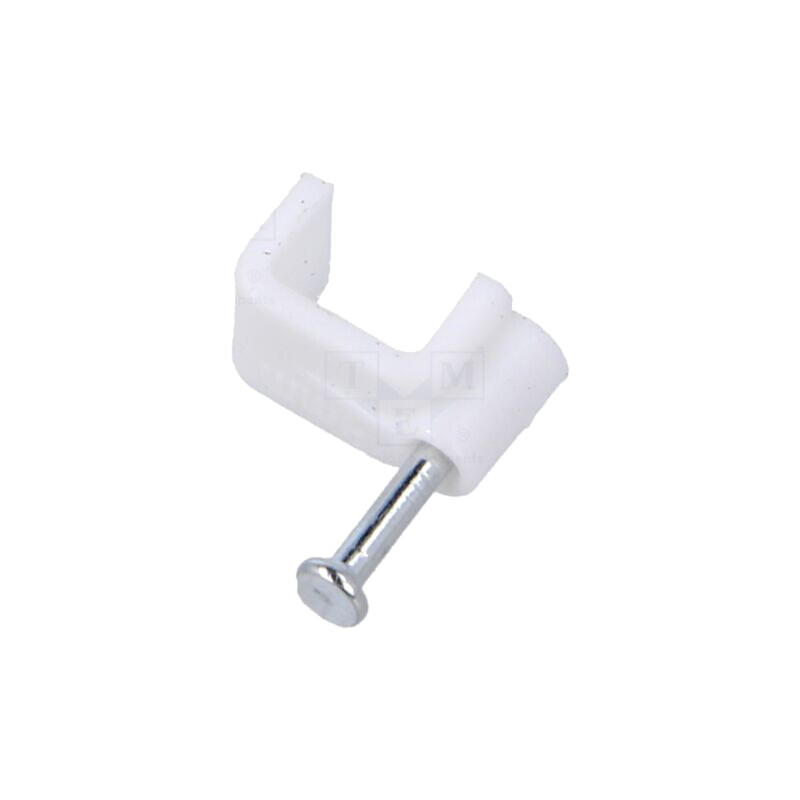 Element de susţinere; natural; pentru cablu plat; 100buc; cu cui Element de susţinere; natural; pentru cablu plat; 100buc; cu cui