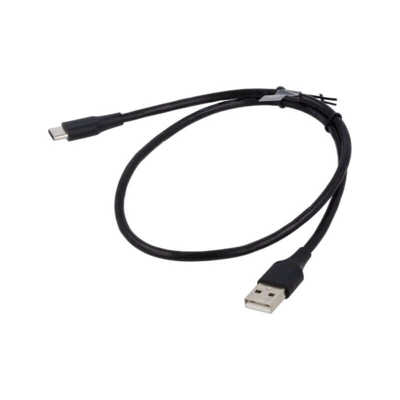 Cablu; USB 2.0; USB A mufă,USB C mufă; nichelat; 0,5m; negru; PVC Cablu; USB 2.0; USB A mufă,USB C mufă; nichelat; 0,5m; negru; PVC
