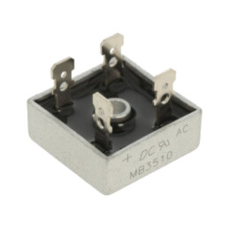 Punte redresoare: monofazat; Urmax: 1kV; If: 35A; Ifsm: 400A; MB-25