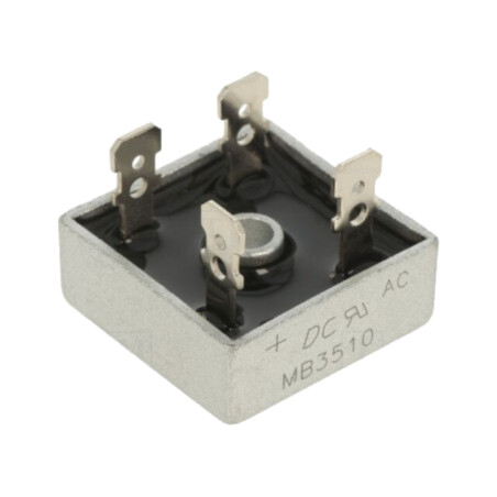 Punte redresoare: monofazat; Urmax: 1kV; If: 35A; Ifsm: 400A; MB-25