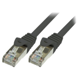 Patch cord; F/UTP; 6; litat; CCA; PVC; negru; 0,5m; 26AWG