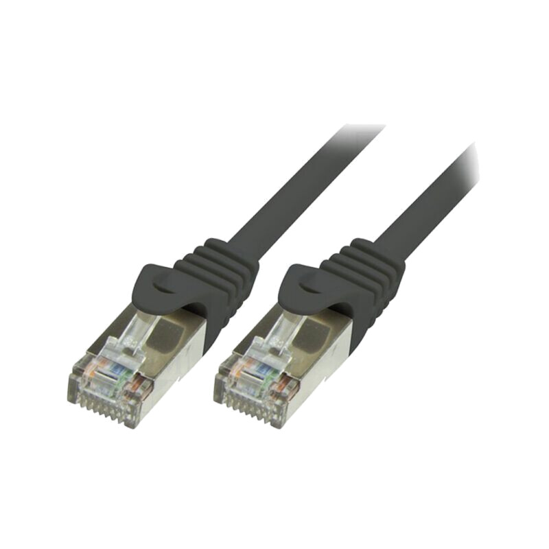Patch cord; F/UTP; 6; litat; CCA; PVC; negru; 0,5m; 26AWG Patch cord; F/UTP; 6; litat; CCA; PVC; negru; 0,5m; 26AWG