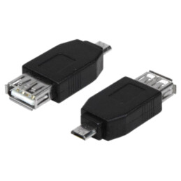 Adaptor; USB 2.0; USB A soclu,USB B micro mufă; neagră