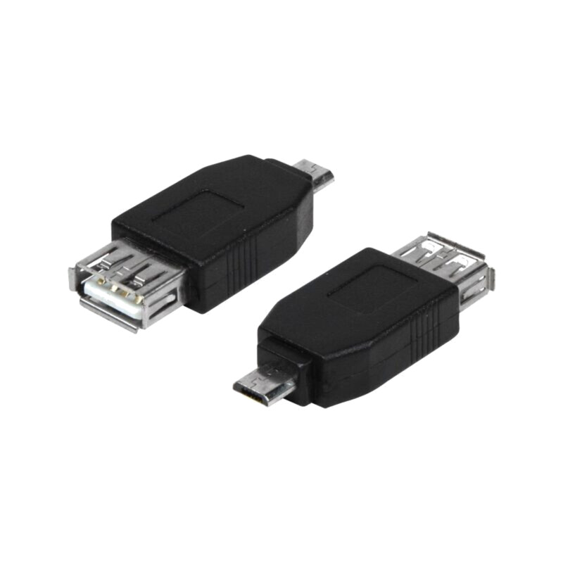Adaptor; USB 2.0; USB A soclu,USB B micro mufă; neagră Adaptor; USB 2.0; USB A soclu,USB B micro mufă; neagră