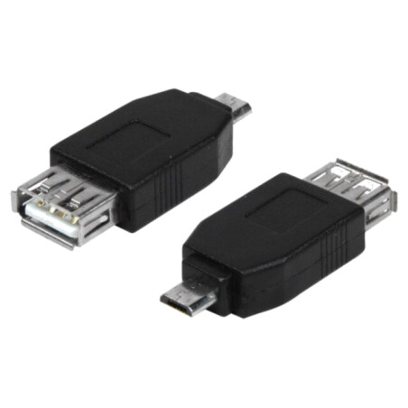 Adaptor; USB 2.0; USB A soclu,USB B micro mufă; neagră